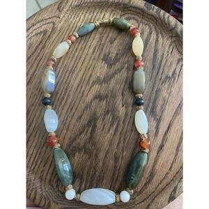 Single Strand Polished Stone Necklace